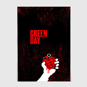 Постер с принтом green day в Рязани, 100% бумага
 | бумага, плотность 150 мг. Матовая, но за счет высокого коэффициента гладкости имеет небольшой блеск и дает на свету блики, но в отличии от глянцевой бумаги не покрыта лаком | Тематика изображения на принте: american idiot | boulevard of broke | day | green | green day | green day hits | green day lyrics | green day mix | green day music video | green day official | green day songs | green day videos | greenday | music | music video | official | warner record