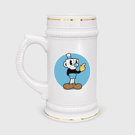 Кружка пивная с принтом CUPHEAD СИНИЙ в Рязани,  керамика (Материал выдерживает высокую температуру, стоит избегать резкого перепада температур) |  объем 630 мл | all bosses | boss fights | boss rush | bosses | cuphead | cuphead игра | cuphead на русском | cuphead реакция | devil | ending | final boss | gameplay | hd | king dice | mugman | no damage | pc | playthrough | secret bosses | walkthrough | капх