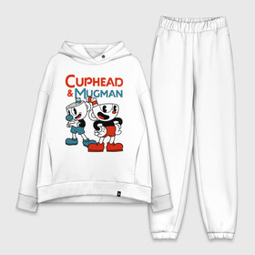 Женский костюм хлопок Oversize с принтом Cuphead  Mugman в Рязани,  |  | cuphead | cuphead  mugman | dont deal with the devil | mugman | игры | капхед | магмен | чашеголовый