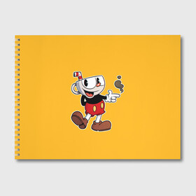 Альбом для рисования с принтом CUPHEAD КАПХЕД в Рязани, 100% бумага
 | матовая бумага, плотность 200 мг. | art | cartoon | cup | cuphead | devil | dice | game | king | mugman | the | арт | бос | босс | голова | демон | дьявол | игра | капхед | магмен | мультик | мультфильм | платформер | чаша | чашка | человек | черт