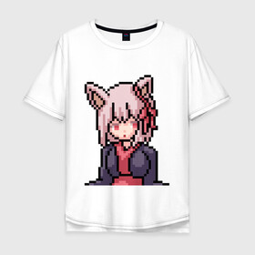 Мужская футболка хлопок Oversize с принтом Pixel art anime в Рязани, 100% хлопок | свободный крой, круглый ворот, “спинка” длиннее передней части | anime | art | girl | manga | pixel | аниме | арт | девушка | манга | пиксель