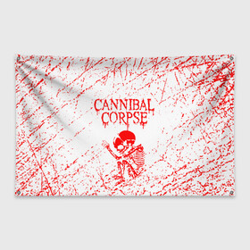 Флаг-баннер с принтом cannibal corpse в Рязани, 100% полиэстер | размер 67 х 109 см, плотность ткани — 95 г/м2; по краям флага есть четыре люверса для крепления | cannibal | cannibal corpse | cannibal corpse butchered at birth | cannibal corpse eaten back to life | cannibal corpse hammer smashed face | corpse | death metal | металл | пластинки с металлическим лезвием | рок | труп каннибала