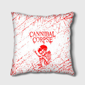 Подушка 3D с принтом cannibal corpse в Рязани, наволочка – 100% полиэстер, наполнитель – холлофайбер (легкий наполнитель, не вызывает аллергию). | состоит из подушки и наволочки. Наволочка на молнии, легко снимается для стирки | cannibal | cannibal corpse | cannibal corpse butchered at birth | cannibal corpse eaten back to life | cannibal corpse hammer smashed face | corpse | death metal | металл | пластинки с металлическим лезвием | рок | труп каннибала