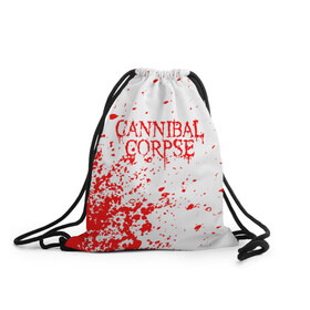 Рюкзак-мешок 3D с принтом cannibal corpse в Рязани, 100% полиэстер | плотность ткани — 200 г/м2, размер — 35 х 45 см; лямки — толстые шнурки, застежка на шнуровке, без карманов и подкладки | cannibal | cannibal corpse | cannibal corpse butchered at birth | cannibal corpse eaten back to life | cannibal corpse hammer smashed face | corpse | death metal | металл | пластинки с металлическим лезвием | рок | труп каннибала