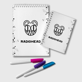 Блокнот с принтом radiohead в Рязани, 100% бумага | 48 листов, плотность листов — 60 г/м2, плотность картонной обложки — 250 г/м2. Листы скреплены удобной пружинной спиралью. Цвет линий — светло-серый
 | colin greenwood | dead air space | ed o’brien | eob | greenwood brothers | jnny | jonny and thom | jonny greenwood | nigel godrich | phil selway | radio head | radiohead | selway | thm yrk | tom yorke | xl | xl recordings | джонни гринвуд | колин гринвуд 