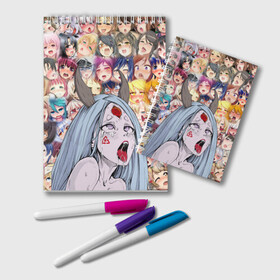 Блокнот с принтом KAGUYA AHEGAO | КАГУЯ АХЕГАО в Рязани, 100% бумага | 48 листов, плотность листов — 60 г/м2, плотность картонной обложки — 250 г/м2. Листы скреплены удобной пружинной спиралью. Цвет линий — светло-серый
 | ahegao | japanese anime | kaguya | kawai | kowai | oppai | otaku | senpai | sugoi | waifu | yandere | ахегао | кагуя | ковай | отаку | семпай | сенпай | сэмпай | яндере | японская анимация