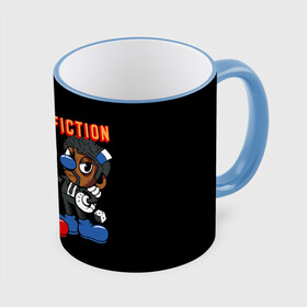 Кружка с принтом CUP FICTION в Рязани, керамика | ёмкость 330 мл | art | cartoon | cup | cuphead | devil | dice | fiction | game | king | mugman | pulp | the | арт | бос | босс | голова | демон | дьявол | игра | капхед | криминальное | магмен | мультик | мультфильм | платформер | чаша | чашка | человек | черт 