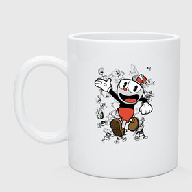 Кружка керамическая с принтом CUPHEAD в Рязани, керамика | объем — 330 мл, диаметр — 80 мм. Принт наносится на бока кружки, можно сделать два разных изображения | art | cartoon | cup | cuphead | devil | dice | game | king | mugman | the | арт | бос | босс | голова | демон | дьявол | игра | капхед | магмен | мультик | мультфильм | платформер | чаша | чашка | человек | черт