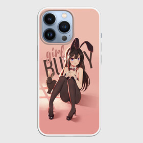 Чехол для iPhone 13 Pro с принтом Bunny Girl apricot в Рязани,  |  | Тематика изображения на принте: anime | aobuta | bunny | bunny girl | futaba | kaede | mai | nodoka | pfnds | rio | sakuta | shoko | аниме | анимэ | девочка зайка | зайка | каэдэ | комедия | маи | нодока | панда | рио | сакута | сёко | футаба | шоко