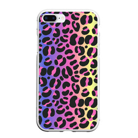 Чехол для iPhone 7Plus/8 Plus матовый с принтом Neon Leopard Pattern в Рязани, Силикон | Область печати: задняя сторона чехла, без боковых панелей | Тематика изображения на принте: africa | afrika | gradient | summer | tropical | африка | африканский узор | градиент | леопард | леопардовый узор | лето | неон | неоновое свечение | паттерт | пятна | разные цвета | саванна | тропики | тропический узор