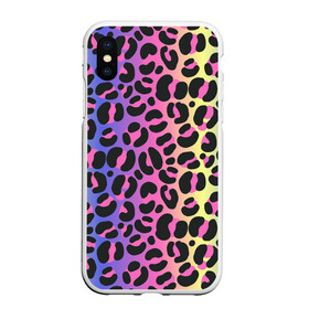 Чехол для iPhone XS Max матовый с принтом Neon Leopard Pattern в Рязани, Силикон | Область печати: задняя сторона чехла, без боковых панелей | Тематика изображения на принте: africa | afrika | gradient | summer | tropical | африка | африканский узор | градиент | леопард | леопардовый узор | лето | неон | неоновое свечение | паттерт | пятна | разные цвета | саванна | тропики | тропический узор