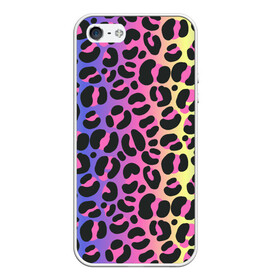 Чехол для iPhone 5/5S матовый с принтом Neon Leopard Pattern в Рязани, Силикон | Область печати: задняя сторона чехла, без боковых панелей | africa | afrika | gradient | summer | tropical | африка | африканский узор | градиент | леопард | леопардовый узор | лето | неон | неоновое свечение | паттерт | пятна | разные цвета | саванна | тропики | тропический узор