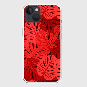 Чехол для iPhone 13 с принтом Тропические листья Монстера в Рязани,  |  | art | background | design | exotic | fabric | fashion | hawaii | illustration | jungle | leaf | monstera | nature | palm | pattern | plant | summer | texture | tree | tropical | vector | wallpaper | листья | монстера | паттерн | растение | тропика | узоры