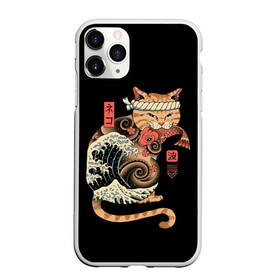 Чехол для iPhone 11 Pro матовый с принтом Cat Wave в Рязани, Силикон |  | cat | cats | japan | ninja | samurai | shogun | wave | yakuza | волна | катана | кот | котенок | коты | котэ | котята | кошка | ниндзя | самурай | сёгун | якудза | япония