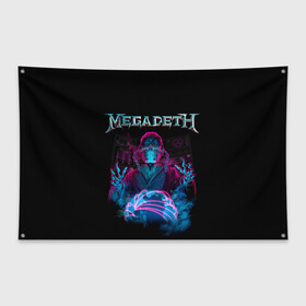 Флаг-баннер с принтом MEGADETH в Рязани, 100% полиэстер | размер 67 х 109 см, плотность ткани — 95 г/м2; по краям флага есть четыре люверса для крепления | grange | hardcore | megadeth | metal | music | punk | rock | trash | usa | мастейн | мегадес | метал | музыка | панк | рок | трэш