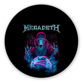 Коврик для мышки круглый с принтом MEGADETH в Рязани, резина и полиэстер | круглая форма, изображение наносится на всю лицевую часть | grange | hardcore | megadeth | metal | music | punk | rock | trash | usa | мастейн | мегадес | метал | музыка | панк | рок | трэш