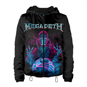 Женская куртка 3D с принтом MEGADETH в Рязани, ткань верха — 100% полиэстер, подклад — флис | прямой крой, подол и капюшон оформлены резинкой с фиксаторами, два кармана без застежек по бокам, один большой потайной карман на груди. Карман на груди застегивается на липучку | grange | hardcore | megadeth | metal | music | punk | rock | trash | usa | мастейн | мегадес | метал | музыка | панк | рок | трэш