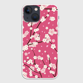 Чехол для iPhone 13 mini с принтом Сакура в Рязани,  |  | flowers | ветки сакуры | розовые цветочки | сакура | цветы
