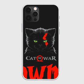 Чехол для iPhone 12 Pro с принтом Cat of war в Рязани, силикон | область печати: задняя сторона чехла, без боковых панелей | cat | gad of war | game | games | god of war | god of wor | атрей | атрэй | бог войны | игра | игры | кот | котёнок | кошки | кратос