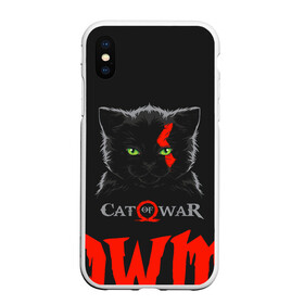 Чехол для iPhone XS Max матовый с принтом Cat of war в Рязани, Силикон | Область печати: задняя сторона чехла, без боковых панелей | cat | gad of war | game | games | god of war | god of wor | атрей | атрэй | бог войны | игра | игры | кот | котёнок | кошки | кратос