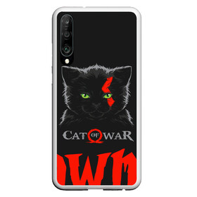 Чехол для Honor P30 с принтом Cat of war в Рязани, Силикон | Область печати: задняя сторона чехла, без боковых панелей | cat | gad of war | game | games | god of war | god of wor | атрей | атрэй | бог войны | игра | игры | кот | котёнок | кошки | кратос