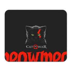 Коврик для мышки прямоугольный с принтом Cat of war в Рязани, натуральный каучук | размер 230 х 185 мм; запечатка лицевой стороны | cat | gad of war | game | games | god of war | god of wor | атрей | атрэй | бог войны | игра | игры | кот | котёнок | кошки | кратос