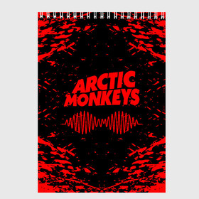 Скетчбук с принтом arctic monkeys в Рязани, 100% бумага
 | 48 листов, плотность листов — 100 г/м2, плотность картонной обложки — 250 г/м2. Листы скреплены сверху удобной пружинной спиралью | arctic monkeys | arctic monkeys live | do i wanna know | domino | domino records | full album | lyrics | mardy bum | whyd you only call me when youre high | арктические обезьяны | домино пластинки | полный альбом | тексты песен