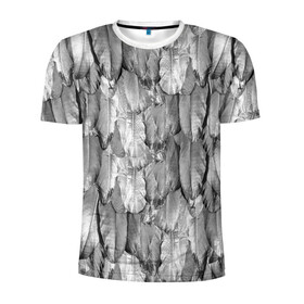 Мужская футболка 3D спортивная с принтом White Raven в Рязани, 100% полиэстер с улучшенными характеристиками | приталенный силуэт, круглая горловина, широкие плечи, сужается к линии бедра | plumage | raven | ворон | оперение | перья