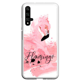 Чехол для Honor 20 с принтом flamingo в Рязани, Силикон | Область печати: задняя сторона чехла, без боковых панелей | flamingo | птицы | розовый | фламинго