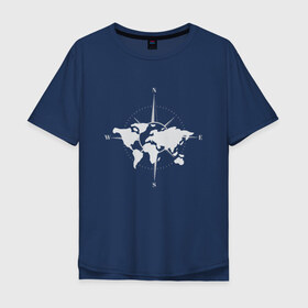 Мужская футболка хлопок Oversize с принтом Карта Мира Компас  в Рязани, 100% хлопок | свободный крой, круглый ворот, “спинка” длиннее передней части | africa | afrika | australia | brazil | compas | earth | geraldic | planet | russia | usa | world map | астралия | африка | бразилия | геральдика | земля | континенты | планета | роза ветров | россия | страна | страны | сша