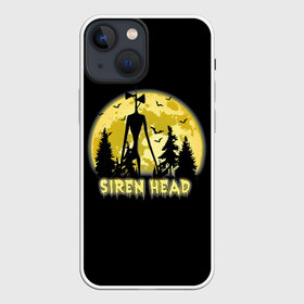 Чехол для iPhone 13 mini с принтом Siren Head | Yellow Moon в Рязани,  |  | 6789 | cartoon | cat | forest | foundation | head | monster | moon | mountains | scp | siren | sirenhead | голова | горы | кот | лес | луна | монстр | объект | объекты | сирена | сиреноголовый | фонд | чудище | чудовище