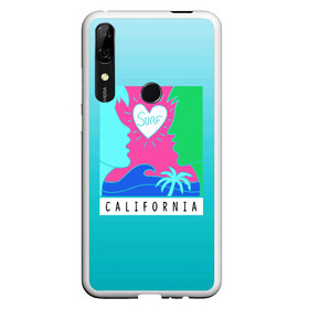 Чехол для Honor P Smart Z с принтом CALIFORNIA SURF в Рязани, Силикон | Область печати: задняя сторона чехла, без боковых панелей | california | love | surf | влюбленные | закат | калифорния | любовь | море | пальма