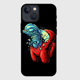 Чехол для iPhone 13 mini с принтом Among Us | Aliens в Рязани,  |  | aliens | among | among us | crewmate | facehugger | game | impister | impistor | predator | space | us | vote | xenomorph | выживший | игра | инопланетный | космос | ксеноморф | лицехват | невиновный | предатель | самозванец | хищник | чужие | 