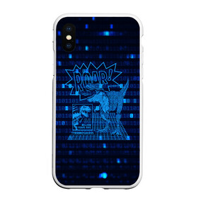 Чехол для iPhone XS Max матовый Проекция динозавра в 3D: в Рязани, Силикон | Область печати: задняя сторона чехла, без боковых панелей | Тематика изображения на принте: dance | t rex | trex | дино | динозавр | программист | проекция | танец | тирекс