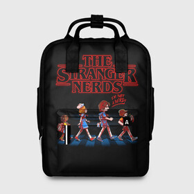 Женский рюкзак 3D с принтом The Stranger Nerds в Рязани, 100% полиэстер | лямки с регулируемой длиной, сверху ручки, чтобы рюкзак нести как сумку. Основное отделение закрывается на молнию, как и внешний карман. Внутри два дополнительных кармана, один из которых закрывается на молнию. По бокам два дополнительных кармашка, куда поместится маленькая бутылочка
 | demogorgon | dont | dustin | erica | friends | im | lie | nerd | nerds | netflix | not | robin | steve | stranger | the | things | ботаники | дастин | дела | демогоргон | друзья | лгут | не | очень | робин | стив | странные | эрика