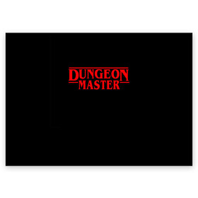 Поздравительная открытка с принтом Stranger Dungeon Master в Рязани, 100% бумага | плотность бумаги 280 г/м2, матовая, на обратной стороне линовка и место для марки
 | aniki | billy | boss | boy | bucks | dark | deep | door | dungeon | fantasy | gachi | gachimuchi | gym | hundred | master | muchi | next | stranger | the | things | three | van | wee | билли | ван | гачи | гачимучи | дела | мучи |