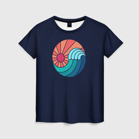 Женская футболка 3D с принтом Sun and Sea. Yin and Yang в Рязани, 100% полиэфир ( синтетическое хлопкоподобное полотно) | прямой крой, круглый вырез горловины, длина до линии бедер | a | and | eang | lights | mosaic | of | sea | sun | symbiosis | the | wave | yin | волны | и | ин | лучи | мозаика | море | океан | симбиоз | солнечные | солнца | солнце | ян