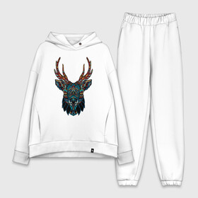 Женский костюм хлопок Oversize с принтом Mandala Moose в Рязани,  |  | animal | animals | ethnic | hipster | horns | nature | russia | siberia | животные | карибу | лось | природа | рога | россия | сибирь | узор | узоры | хипстер | этника