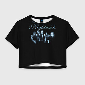 Женская футболка Crop-top 3D с принтом Nightwish with old members в Рязани, 100% полиэстер | круглая горловина, длина футболки до линии талии, рукава с отворотами | emppu vuorinen | jukka nevalainen | nightwish | old members | sami vnsk | tarja | tarja turanen | tuomas holopainen | turunen | найтвиш | сами вянскя | тарья | тарья турунен | туомас холопайнен | турунен | эмппу вуоринен | юкка невалайнен