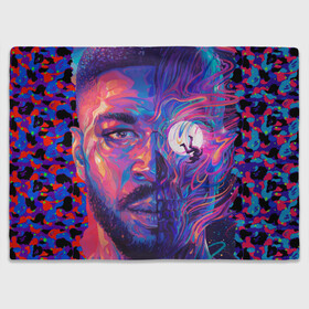 Плед 3D с принтом KiD CuDi | КиД КуДи в Рязани, 100% полиэстер | закругленные углы, все края обработаны. Ткань не мнется и не растягивается | bape | bape cudi | bape kid cudi | dape kid | kid cudi | neon | paint | space | байе кид | бейп | бейп кид куди | бейп куди | борода | брызги краски | бэйп | взгляд | голова | кид куди | космос | краска | крупным планом | лицо | луна