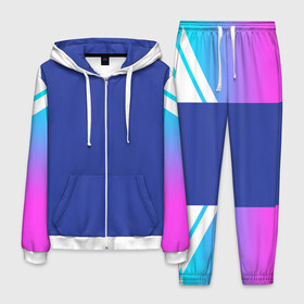 Мужской костюм 3D с принтом NEON GRADIENT FITNESS UNIFORM в Рязани, 100% полиэстер | Манжеты и пояс оформлены тканевой резинкой, двухслойный капюшон со шнурком для регулировки, карманы спереди | abstraction | geometry | hexagon | neon | paints | stripes | texture | triangle | абстракция | брызги | геометрия | краски | неон | соты | текстура