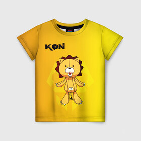 Детская футболка 3D с принтом Kon Bleach в Рязани, 100% гипоаллергенный полиэфир | прямой крой, круглый вырез горловины, длина до линии бедер, чуть спущенное плечо, ткань немного тянется | Тематика изображения на принте: bleach | kaizou | king | kon | konpaku | кайдзоку | кон