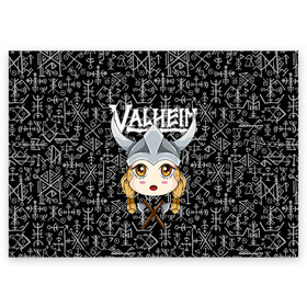 Поздравительная открытка с принтом Valheim Girl в Рязани, 100% бумага | плотность бумаги 280 г/м2, матовая, на обратной стороне линовка и место для марки
 | fantasy | mmo | valheim | valve | валхейм | вальхейм | викинги | выживалка | игра | королевская битва | ммо | ролевая игра | фэнтази