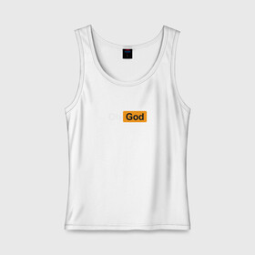 Женская майка хлопок с принтом Oh, God  в Рязани, 95% хлопок, 5% эластан |  | god | logo | minimalism | минимализм | надпись | о боже