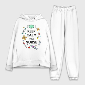 Женский костюм хлопок Oversize с принтом Keep Calm... Медсестра в Рязани,  |  | keep calm | nurse | врач | день медработника | день медсестры | медик | медицина | медработник | медсестра | прикол