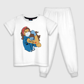 Детская пижама хлопок с принтом Медсестра в Рязани, 100% хлопок |  брюки и футболка прямого кроя, без карманов, на брюках мягкая резинка на поясе и по низу штанин
 | медсестра | подарок