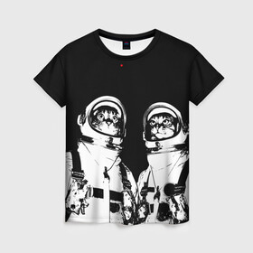 Женская футболка 3D с принтом Коты Космонавты в Рязани, 100% полиэфир ( синтетическое хлопкоподобное полотно) | прямой крой, круглый вырез горловины, длина до линии бедер | Тематика изображения на принте: 12 | 1961 | astronaut | cat | gagarin | mars | nasa | space | spacex | sssr | yuri | апрель | астронавт | гагарин | день | земля | космонавт | космонавтика | космос | кот | коты | кошка | лазер | луна | марс | наса | планета | поехали | полё