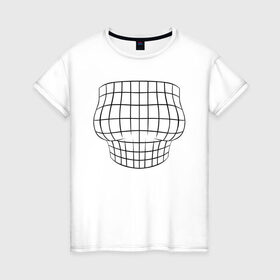 Женская футболка хлопок с принтом БОЛЬШАЯ ГРУДЬ ИЛЛЮЗИЯ в Рязани, 100% хлопок | прямой крой, круглый вырез горловины, длина до линии бедер, слегка спущенное плечо | big boobs | boobs | optical illusion | большая грудь | геометрия | иллюзия | обман