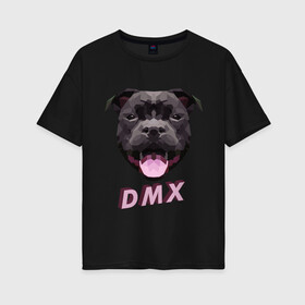 Женская футболка хлопок Oversize с принтом DMX Low Poly Boomer Dog в Рязани, 100% хлопок | свободный крой, круглый ворот, спущенный рукав, длина до линии бедер
 | 3d | 3д | abstract | boomer | dog | dogs | grand champ | nfs game | puppy | raff ryders | staff | stafford | year of the dog | абстракция | бумер | лоу поли | пёс | питбуль | полигоны | порода | рэпер | рэппер | стафф | стаффорд | стаффордширский