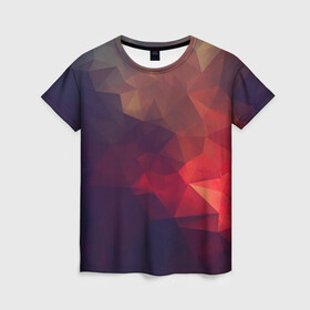Женская футболка 3D с принтом Лавовый вектор в Рязани, 100% полиэфир ( синтетическое хлопкоподобное полотно) | прямой крой, круглый вырез горловины, длина до линии бедер | арт | вектор | векторный рисунок | геометрические фигуры | геометрия | дым | лава | магма | рисунок